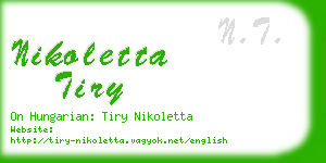 nikoletta tiry business card